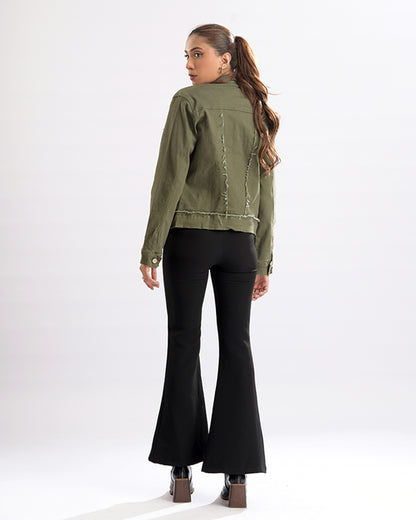 Lace-Up Denim Chic Jacket