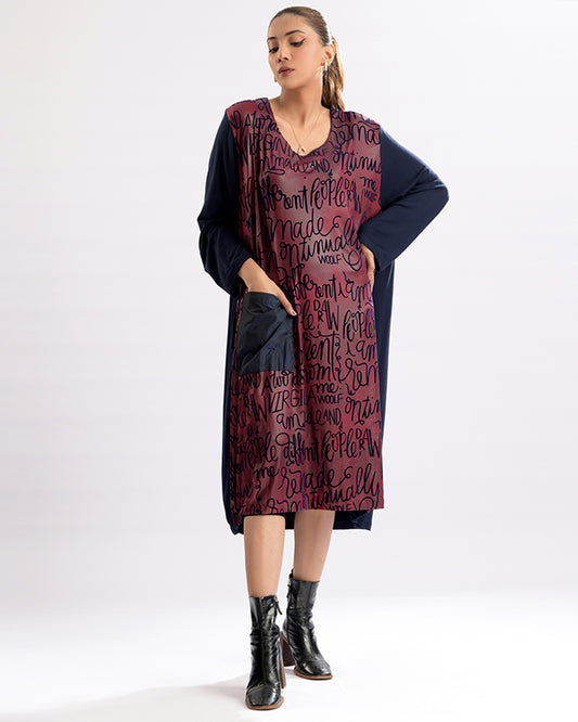 Winter Elegance Printed Dress