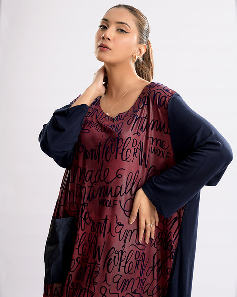 Winter Elegance Printed Dress