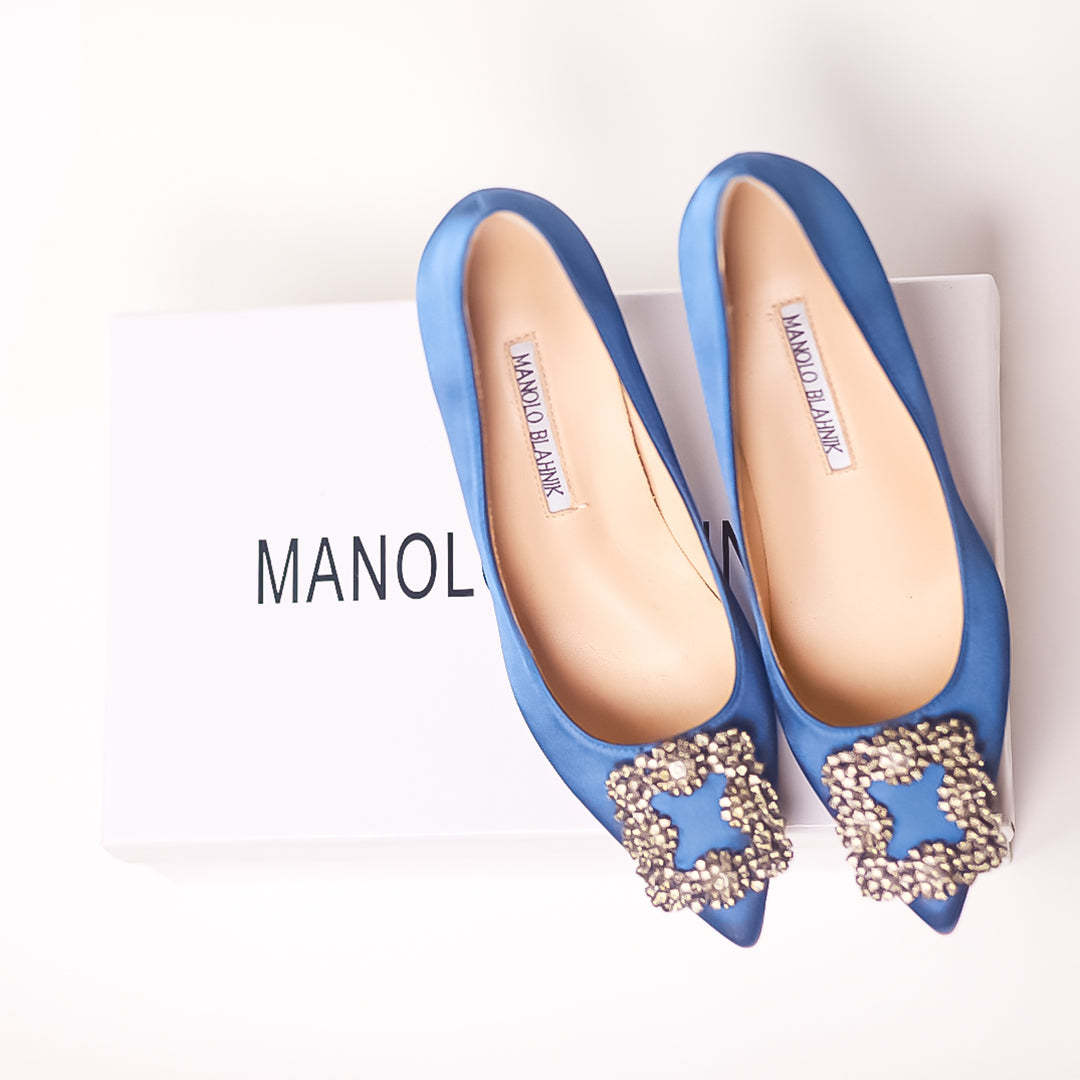 Azure Jewel Buckle Pumps by Manolo Blahnik